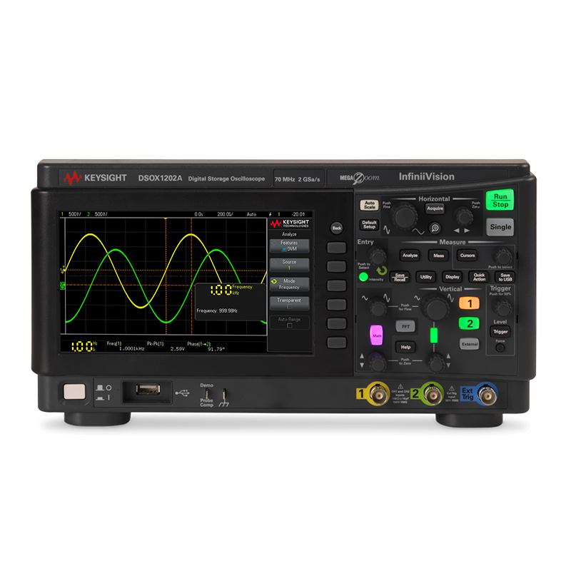 DSOX1202A 示波器：70/100/200 MHz，2 个模拟通道
