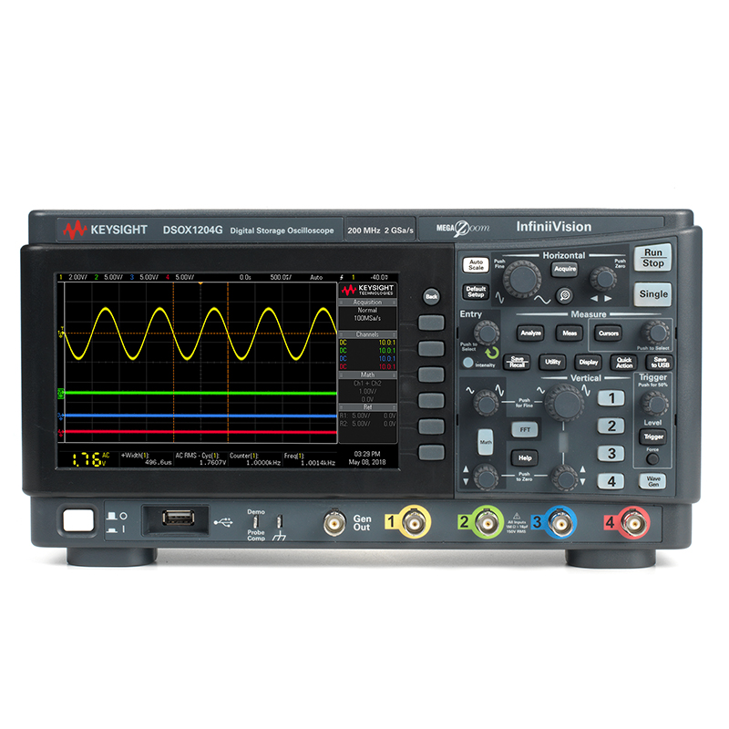 DSOX1204G 示波器：70/100/200 MHz，4 个模拟通道