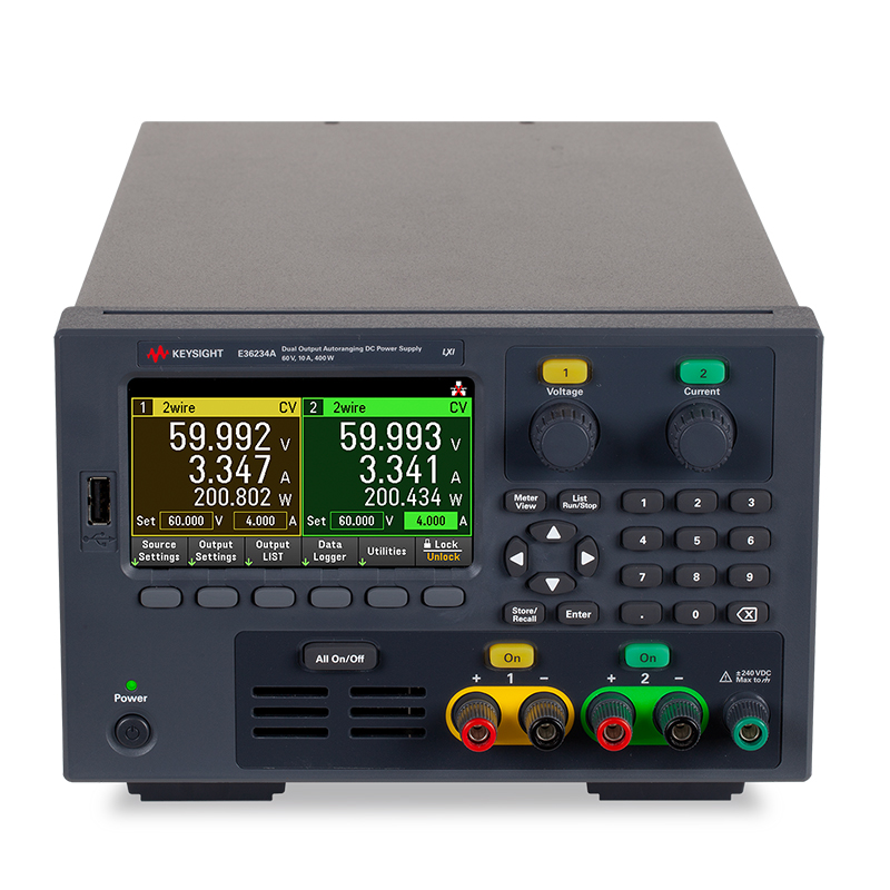 E36234A 自动量程双路输出电源,60 V,10 A,400 W