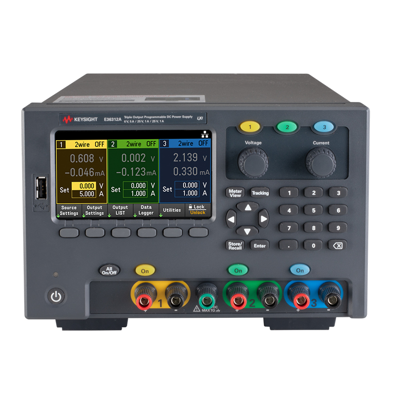 E36312A 80W 三路输出电源，6V，5A 和 2X 25V，1A