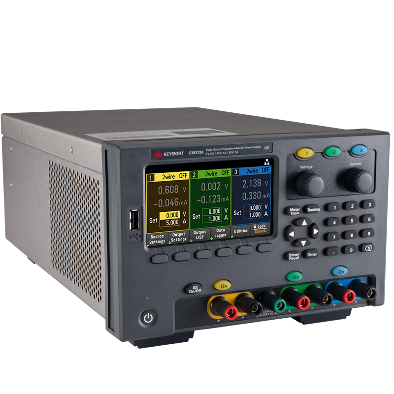 E36312A 80W 三路输出电源,6V,5A 和 2X 25V,1A