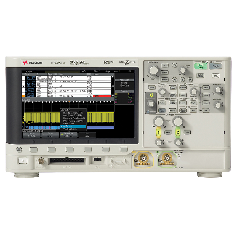 MSOX3052A 混合信号示波器：500 MHz，2 个模拟通道...