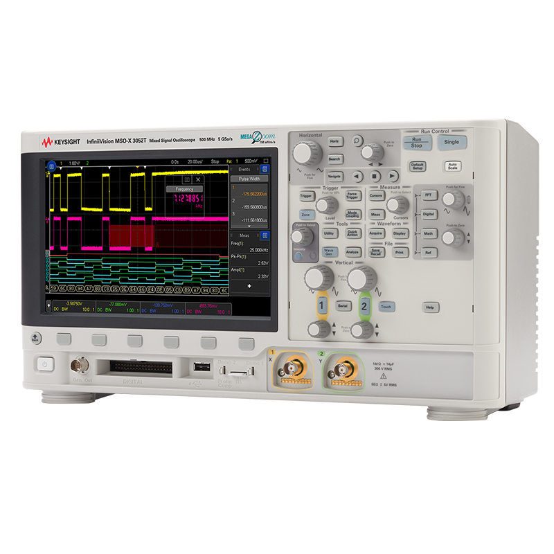 MSOX3052T 混合信号示波器:500 MHz,2 个模拟通道和 16 个数字通道