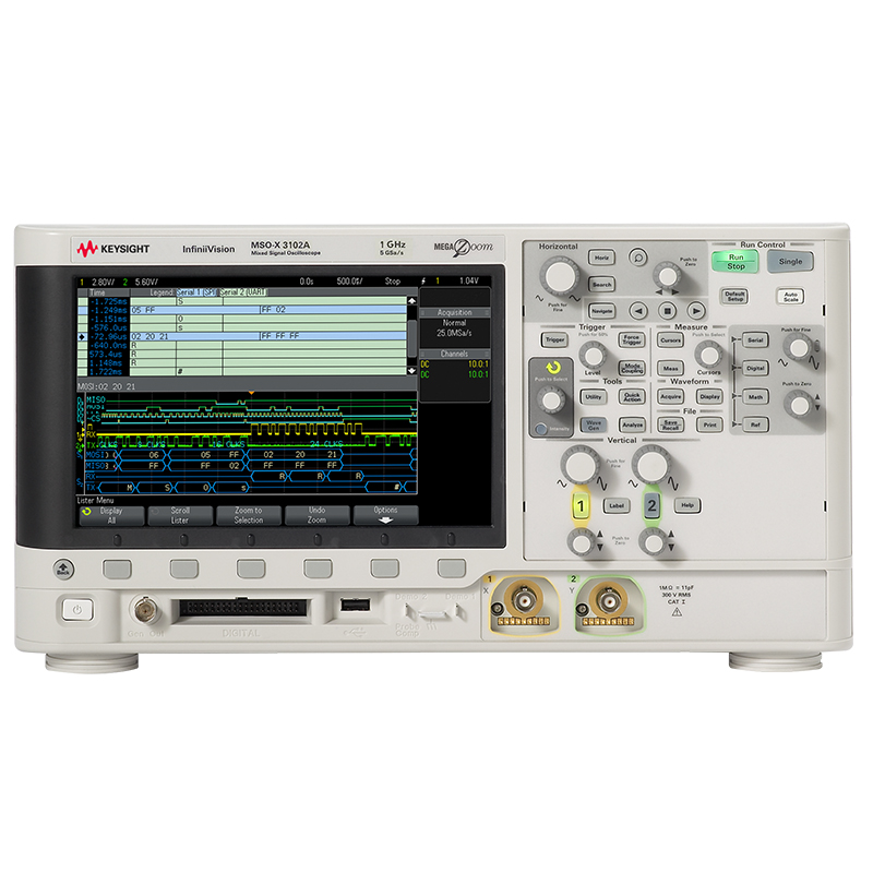 MSOX3102A 混合信号示波器：1 GHz，2 个模拟通道和...